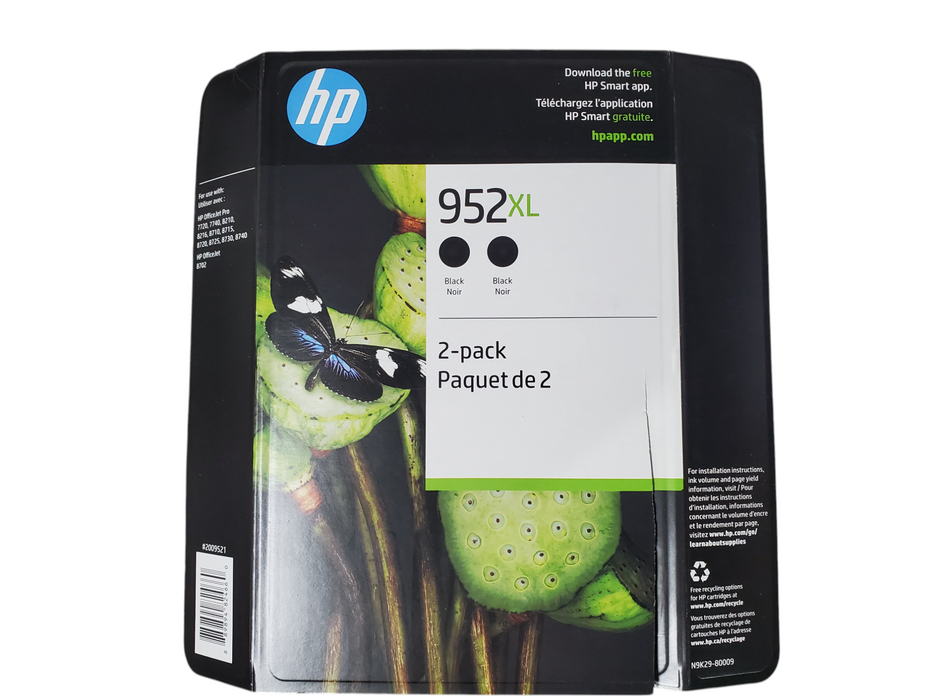HP 952XL Black Ink Cartridge 2-PacK N9K29BN READ