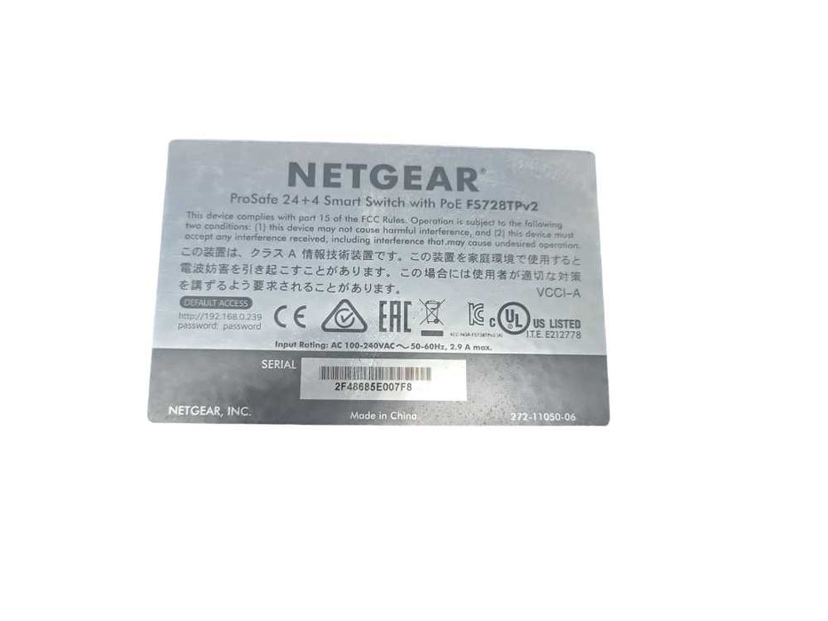 NETGEAR ProSafe 24+4 Smart Switch with PoE FS728TPv2 Q%