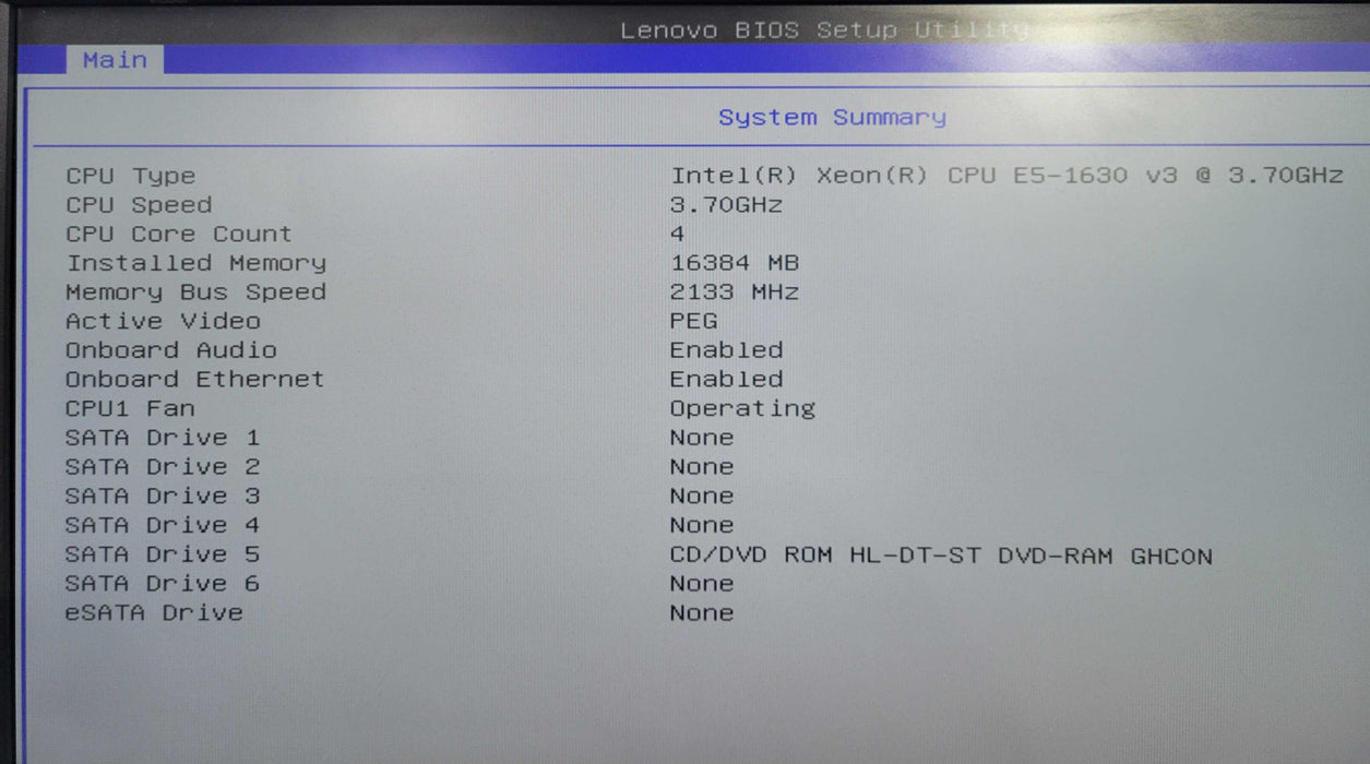 Lenovo ThinkStation P500 Intel Xeon E5-1630 v3 @ 3.70Ghz, 16GB RAM No GPU !