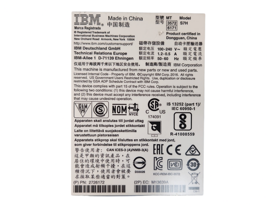 IBM TS2900 1U LTO7 Tape Autoloader Model S7H, 6171S7R