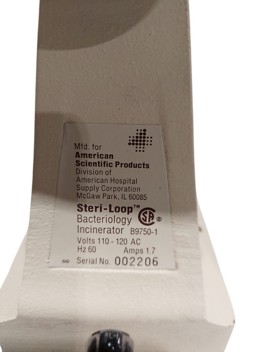 American Scientific Products SteriLoop Bacteriology Incinerator Cat.B9750-1 =