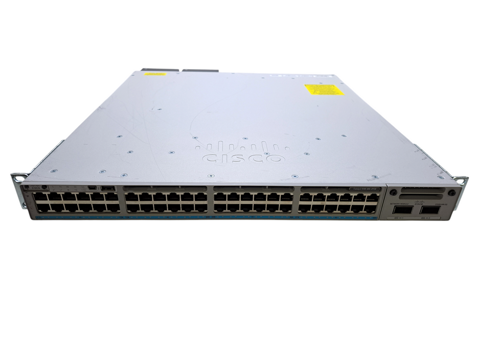 Cisco C9300-48UN-A V02 | 48-Port UPoE Network Switch w/ C9300-NM-2Q, 2x PSU )
