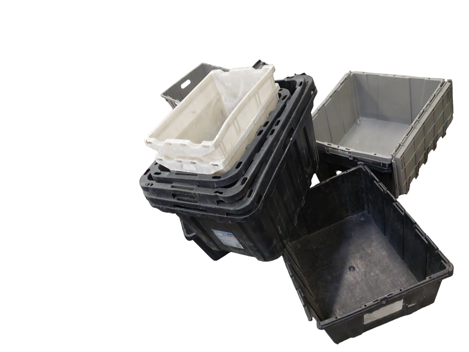 25 Resin Plastic Tote Bins & 1 Resin Pallet 34x48x46 Foldable Gaylord  =