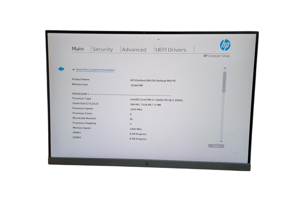 HP EliteDesk 800 G6 Micro i5 - 10600T @ 3.30GHz 16GB DDR4 Ram No HDD Q
