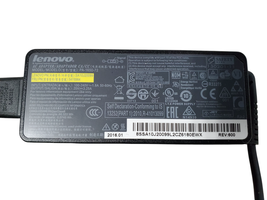 55x Original LENOVO 65W 20V 3.25A SA10J2009 PA-1650-72 AC Adapter