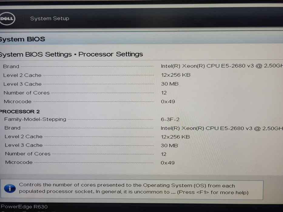 Dell PE R630, 2x Xeon E5-2680v3 2.50GHz, 192GB DDR4, 2x PSU, No RAID Ctrl _