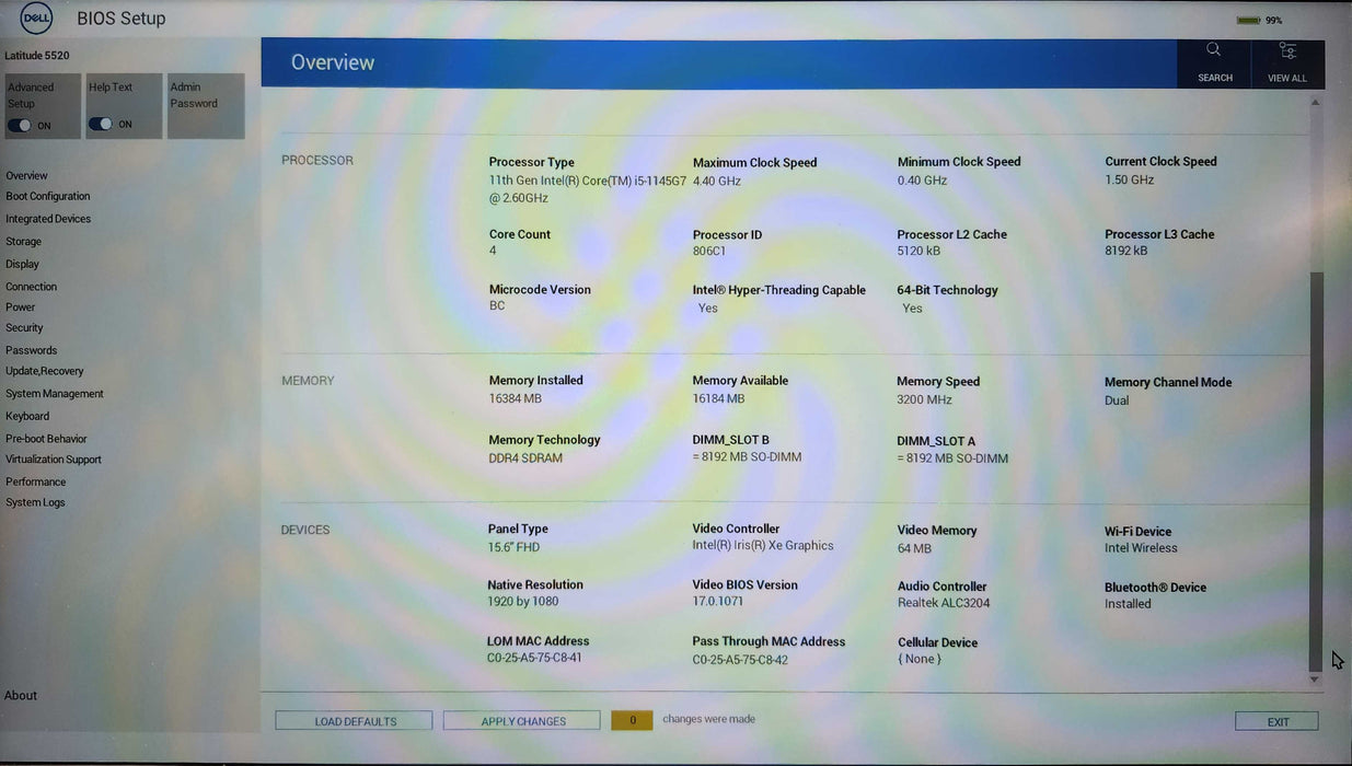 Dell Latitude 5520, i5-1145G7 @ 2.60GHz, 16GB DDR4, 256GB NVMe, AC Adapter  Lap200