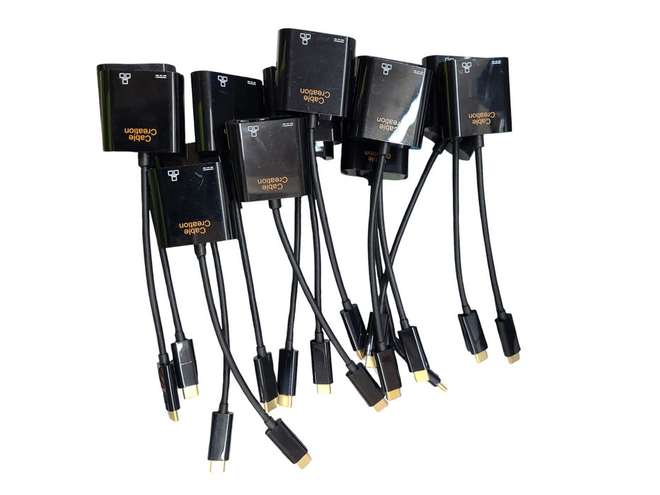 LOT 15x Cable Creation Type C to Type C and Ethernet RJ45 adapter