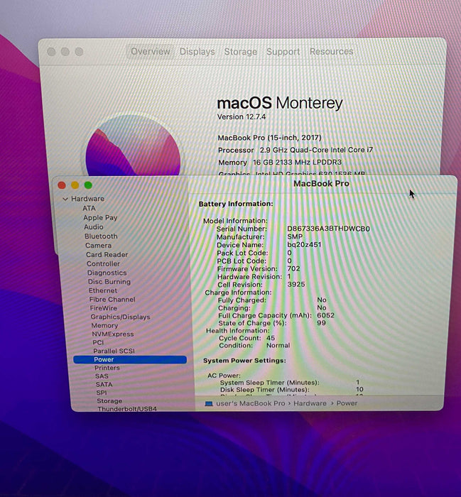 Apple MacBook Pro 15 2017 i7-7820HQ Radeon Pro 560 GPU 16GB RAM 512SSD READ