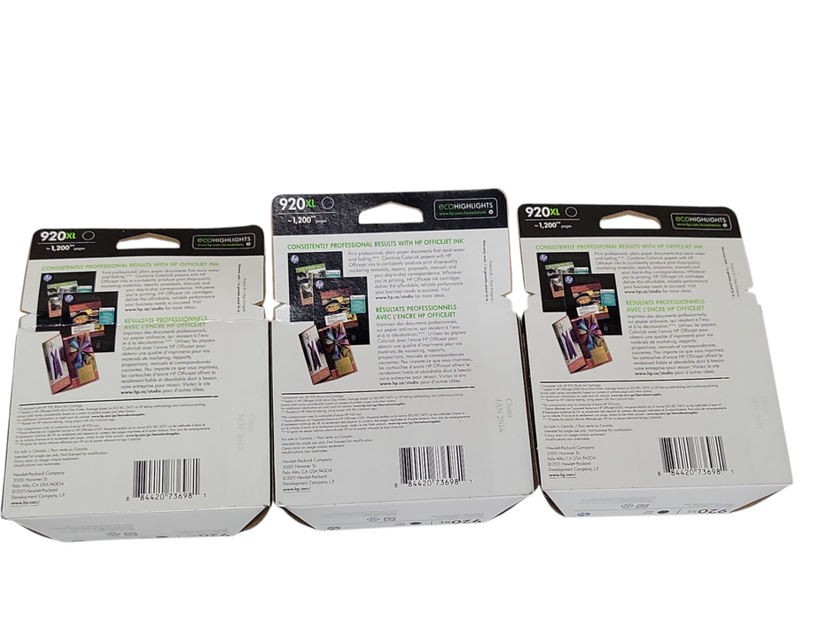 Lot of 3x New Genuine HP 920XL Black Ink Cartridge _