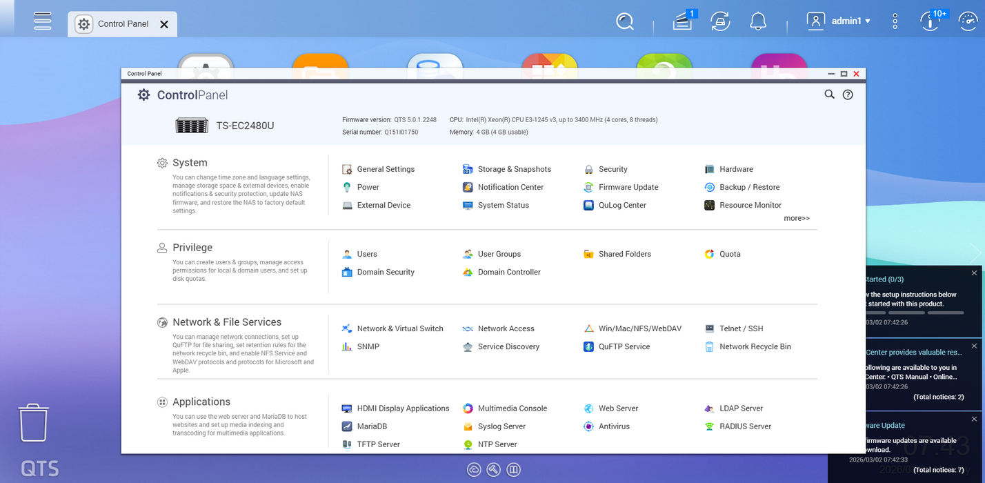 Qnap TS-EC2480U-RP 24-bay high performance unified storage  $