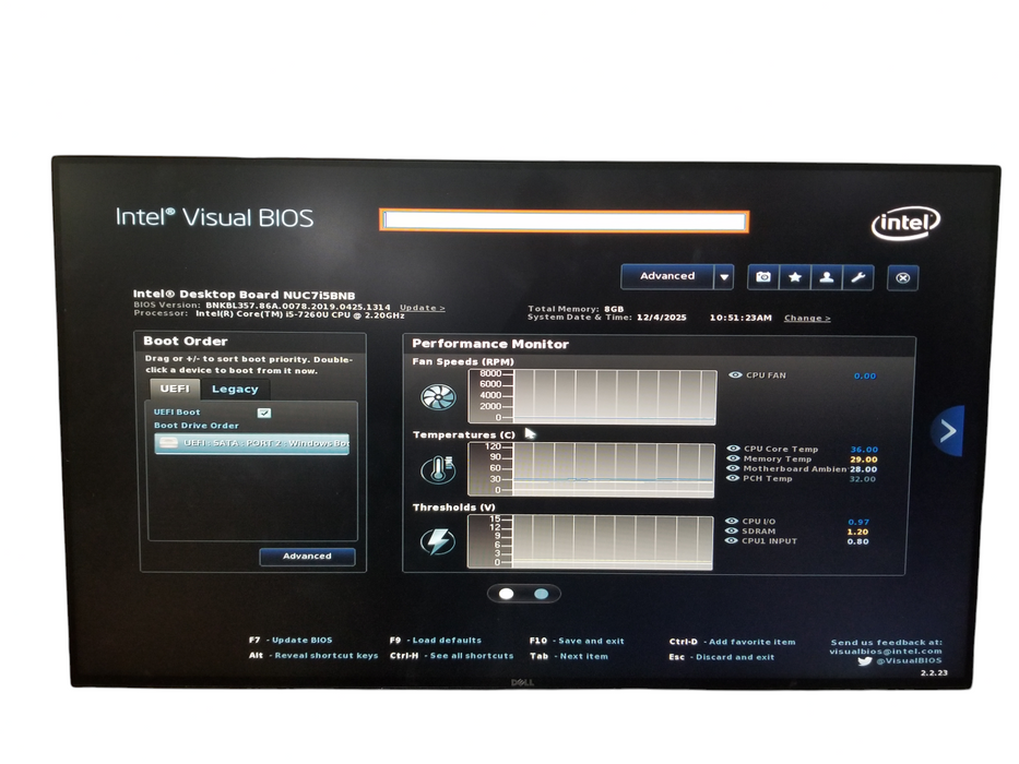 Intel Mini PC NUC NUC7i5BNB Core i5-7260U @2.20GHz 8GB DDR4 RAM, 256GB SSD