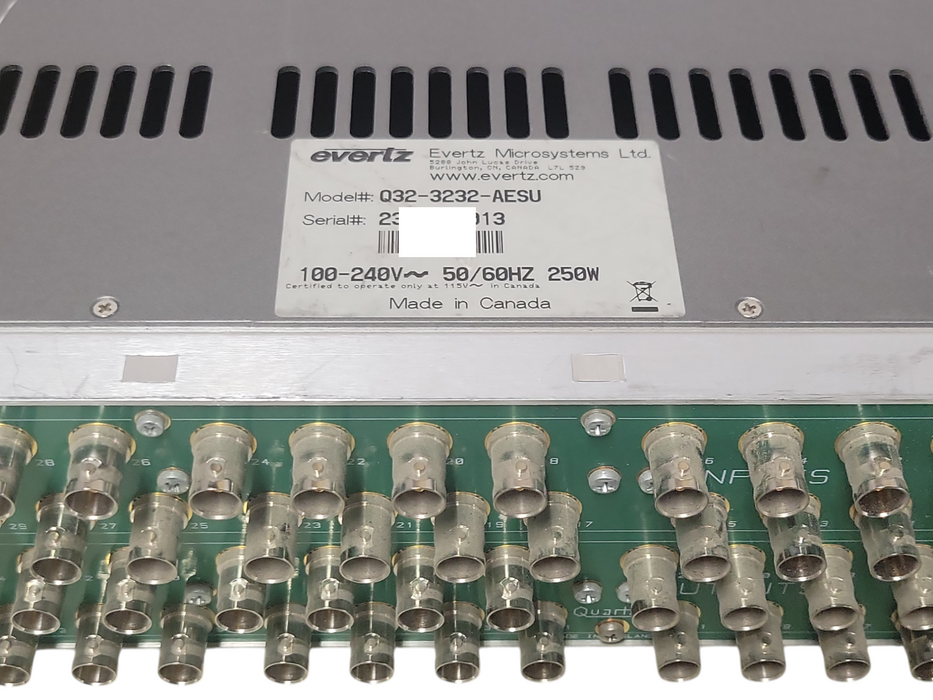 evertz Q32-3232-AESU AES Audio Router, READ _