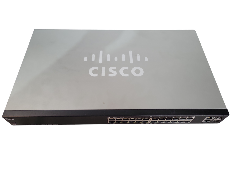 Cisco SF200-24P 24 Port 10/100 Fast Ethernet (12x PoE) Web Managed Smart Swit !