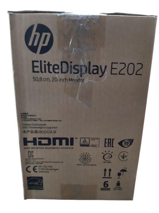 OPEN-BOX HP Elite Display E202, 20", HDMI, DP, VGA, USB