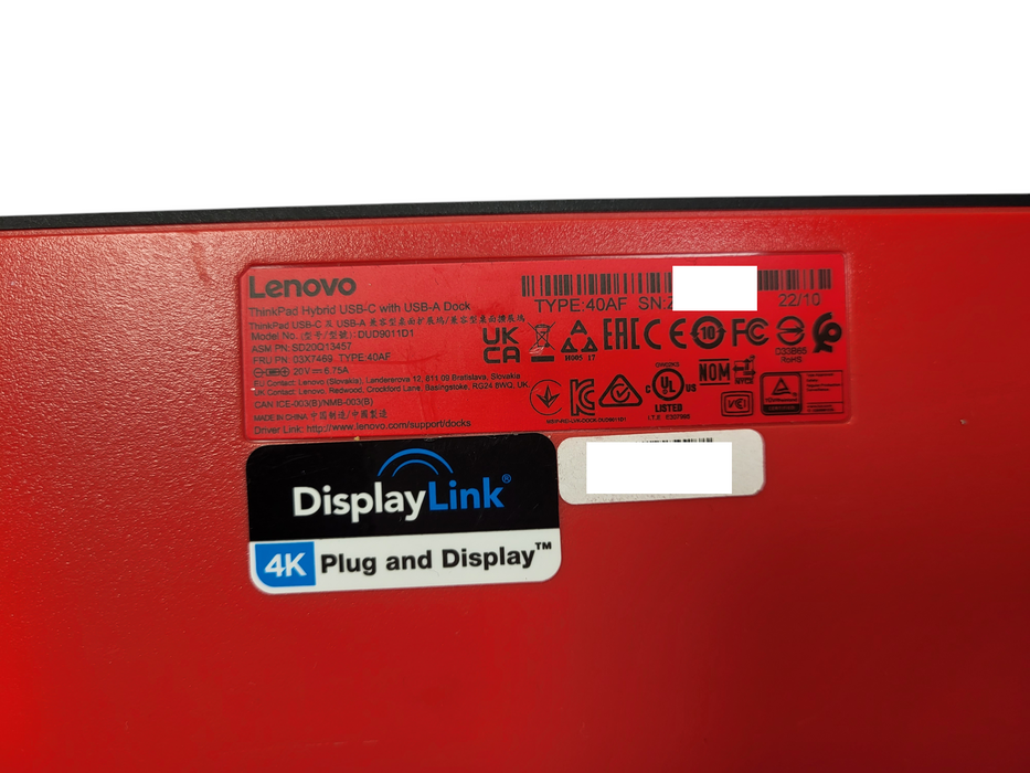 Lenovo ThinkPad Hybrid USB-C Docking Station w/ 135W PWR | 40AF DUD9011D1 Q$