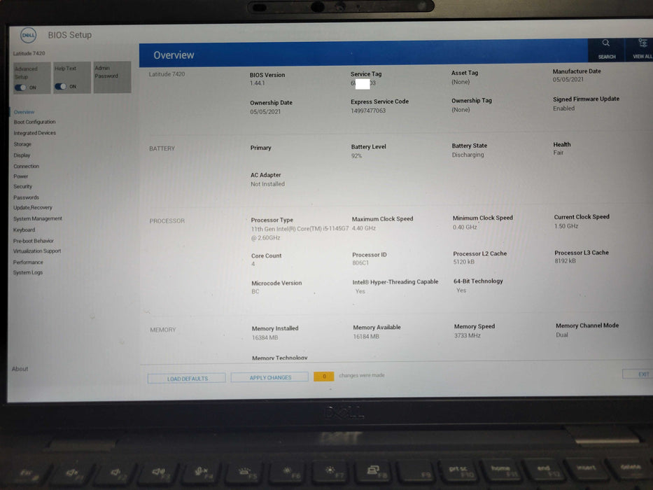 Dell Latitude 7420 Core i5-1145G7 2.60GHz 16GB RAM 256GB SSD  _ Lap200