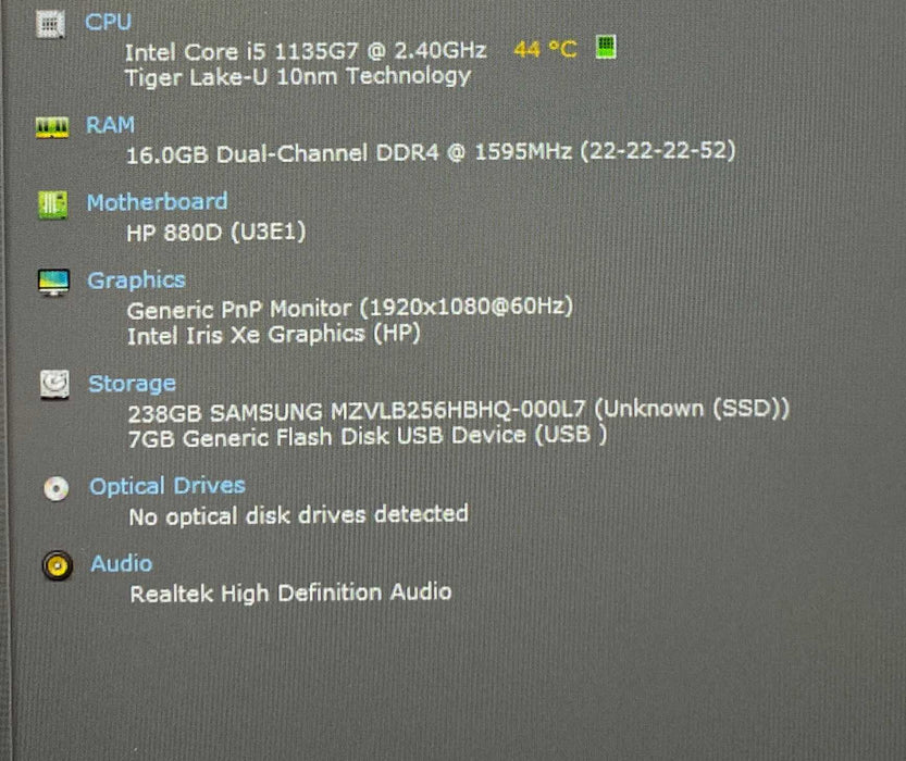 HP EliteBook 840 G8 Core i5-1135G7@2.40GHz 16GB RAM 256GB SSD  Lap200