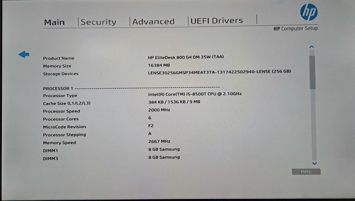 HP EliteDesk 800 G4 DM | Intel Core i5-8500T, 16GB DDR4, 256GB NVMe, Wi-Fi )