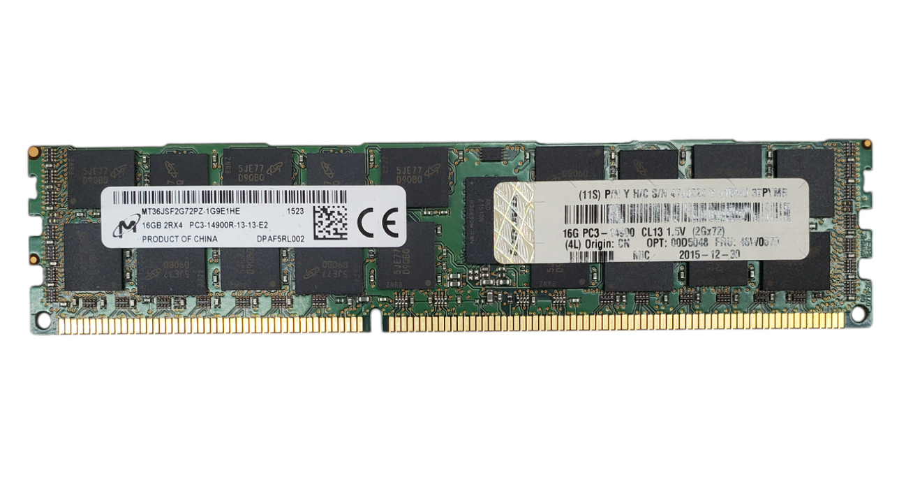 Micron 16GB 2RX4 PC3-14900R-13-13-E2 DDR3 Server Memory Q