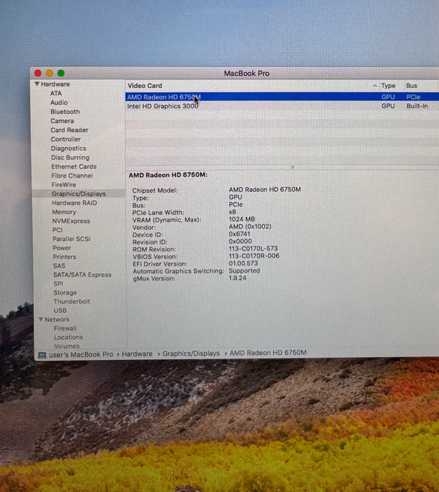 Apple MacBook Pro  17" 2011 i7-2820QM Radeon HD 6750M 16GB RAM 256SSD READ!