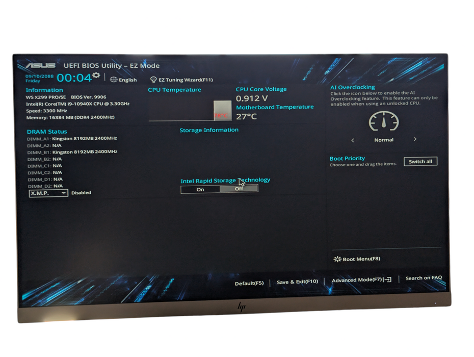 ASUS WS X299 PRO/SE Intel LGA 2066 X299 DDR4 IPMI BMC iKVM Motherboard Q-