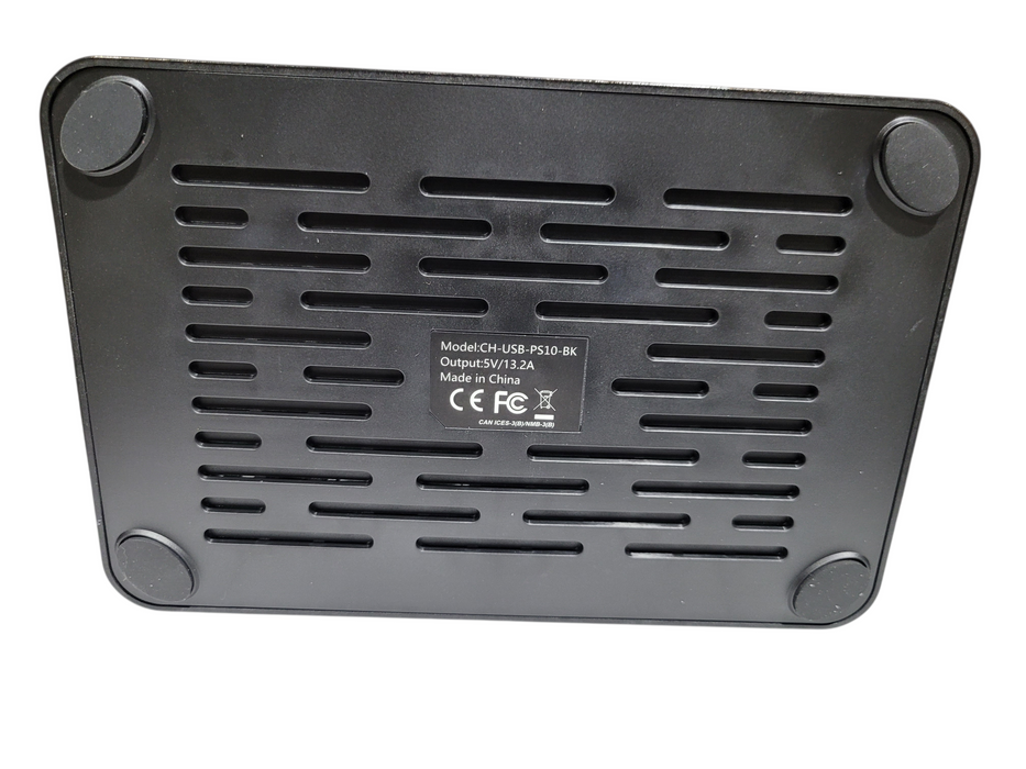 USB Charging Station 10-Port Smart IQ 5V 13.2A 66W Multi Device