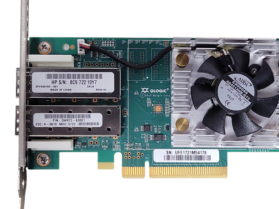 HP QLogic QLE2662 2-Port 16GB SFP+ Fiber Channel HBA Card, FH Bracket _