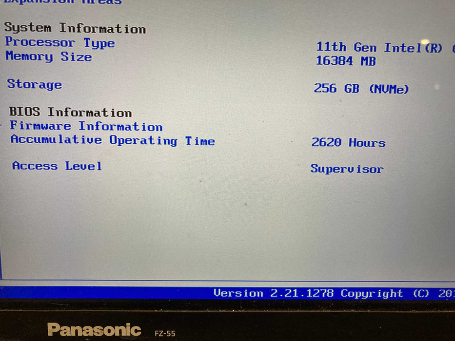Panasonic ToughBook FZ-55 TOUCH i5-1145G7@2.6GHz 16GB RAM 256GB SSD 2620Hrs
