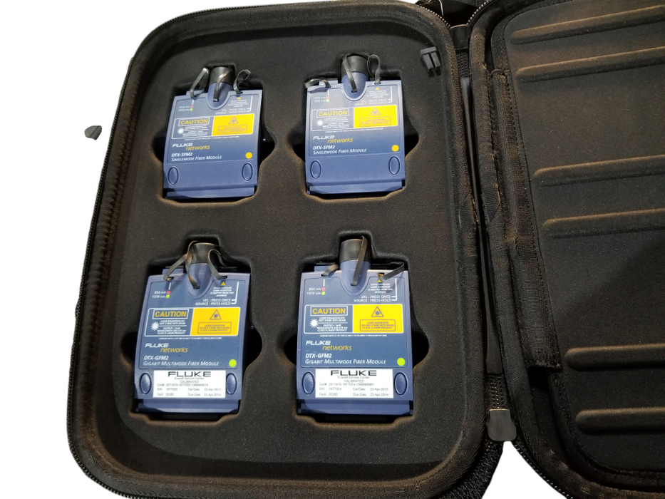 Lot x4 Fluke Networks 2x DTX-SFM2 & 2x DTX-GFM2 MultiMode Fiber Module