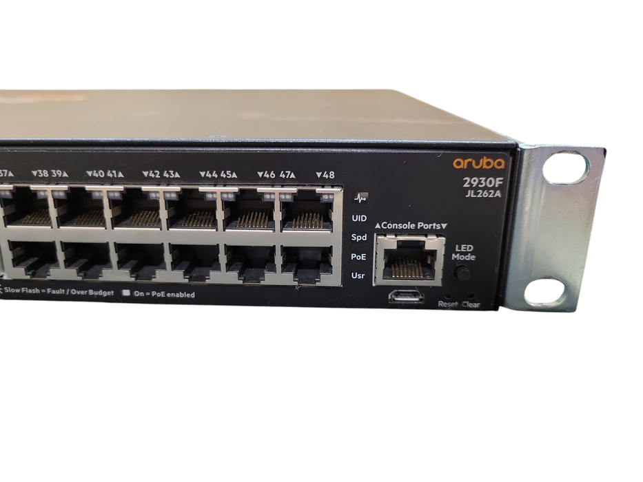 Aruba 2930F JL262A 48-port Gigabit PoE+ 370w 4x SFP Network Switch w/ Ears  !