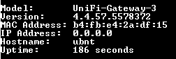 Ubiquiti Networks UniFi USG Security Gateway. Factory Reset !