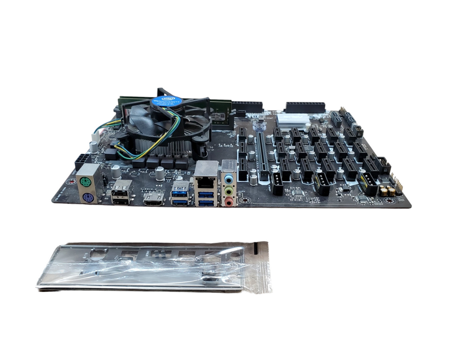 Asus B250 Mining Expert Motherboard Celeron G3930 8GB DDR4 - w/ I/O Shield