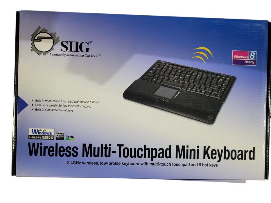 SIIG Mini Wireless Keyboard with Touchpad 2.4GHz USB for PC Q
