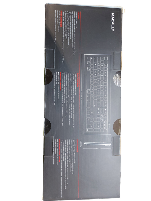 Lot 3x Macally 104 Key Full-Size USB Wired Keyboard New For Mac and PC