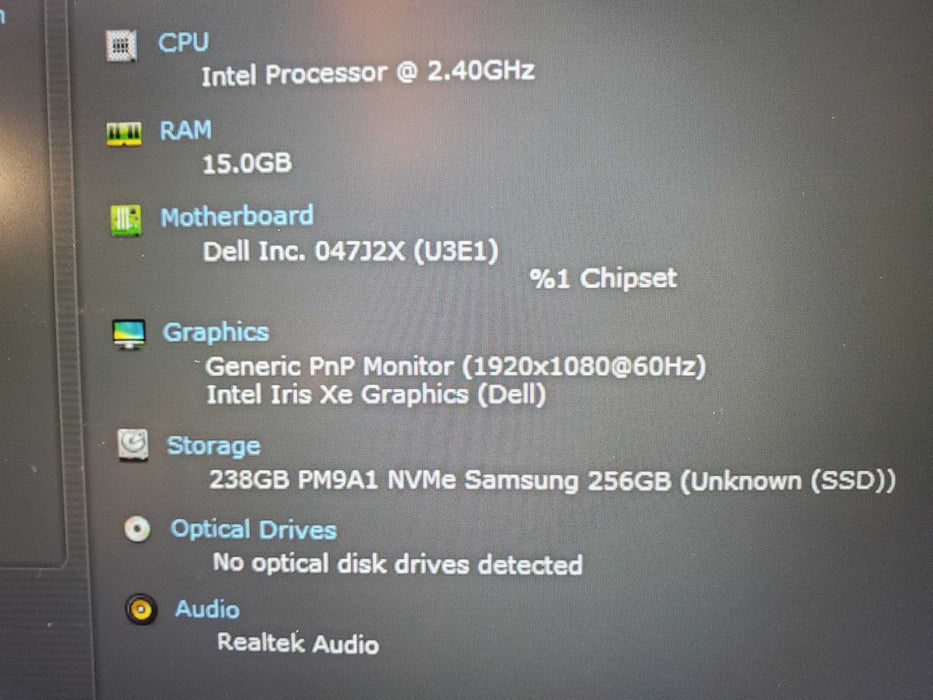 DELL Latitude 5420 i5-11350G7 @ 2.4GHz 16GB DDR4 256GB NVMe  Lap200