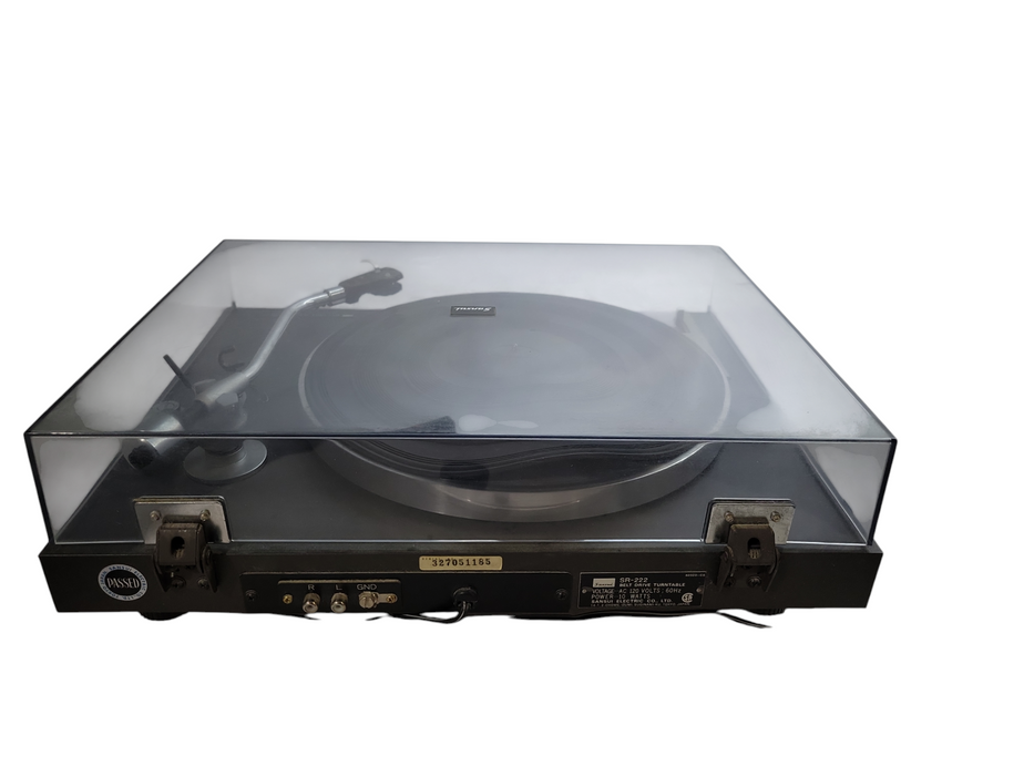 Vintage Sansui SR-222 Belt Drive Turntable and Dust Cover %
