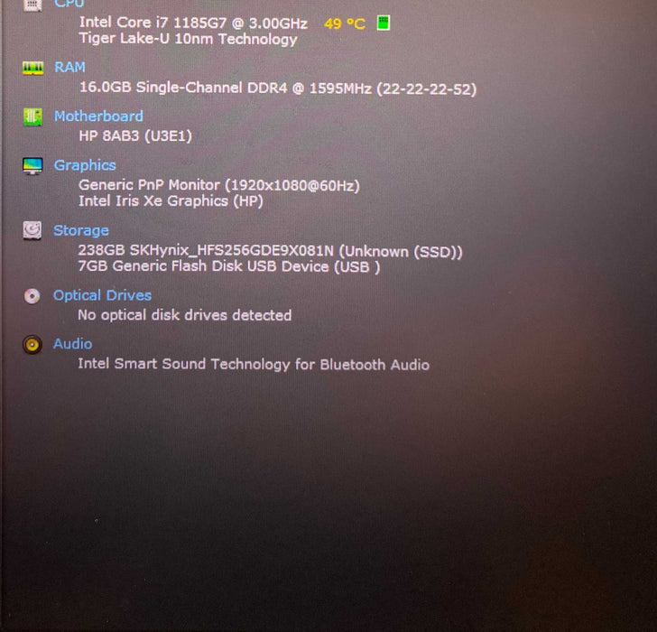 HP  EliteBook 840 G8 Core i7-1185G7@3.00GHz vPRO 16GB RAM 256GB SSD READ  Lap200
