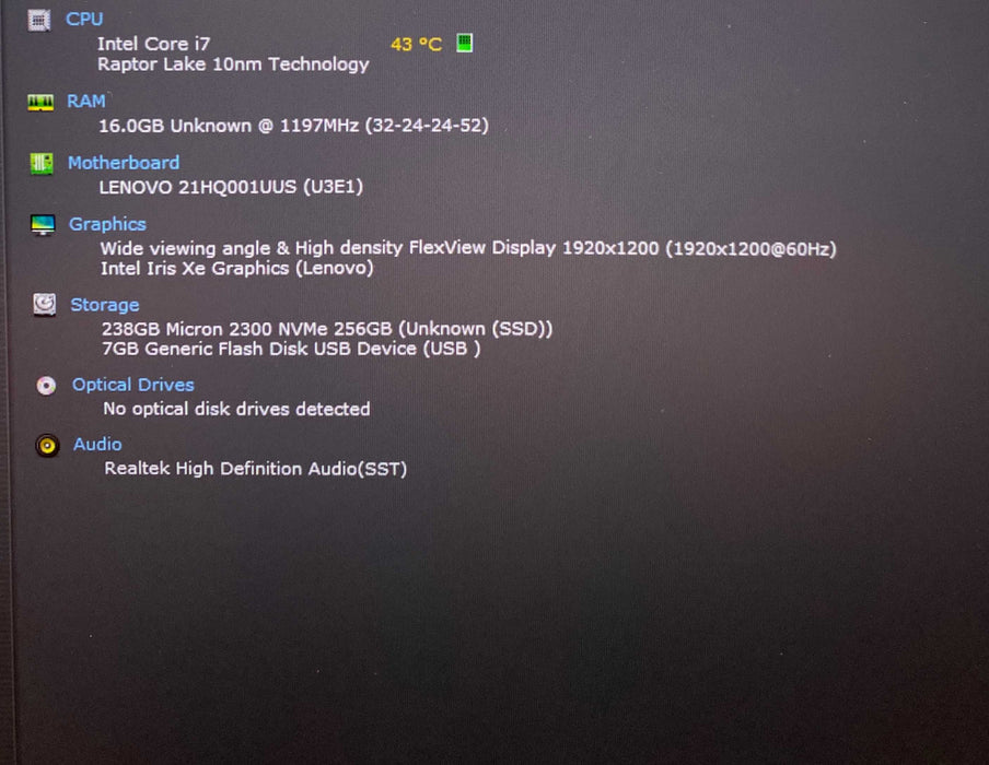 Lenovo ThinkPad X1 Yoga Gen8 TOUCH Core i7-1355U@1.70GHz 16GB RAM 256GB SSD  Lap200