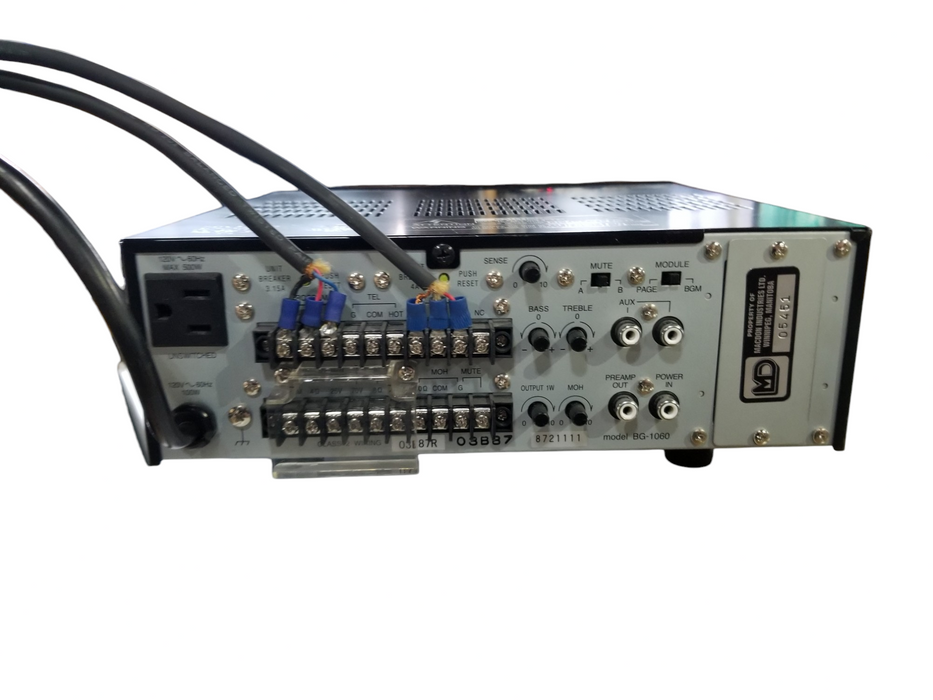 TOA BG-1060 Integrated 60W Amplifier Commercial Audio System w/ 2 x XLR