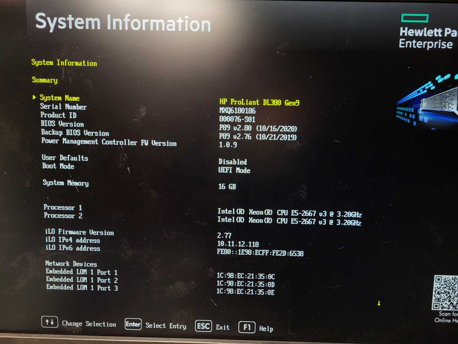 HP ProLiant DL380 Gen9 2x Xeon E5-2667 v3 16GB DDR4 P440ar 2x500W PSU $