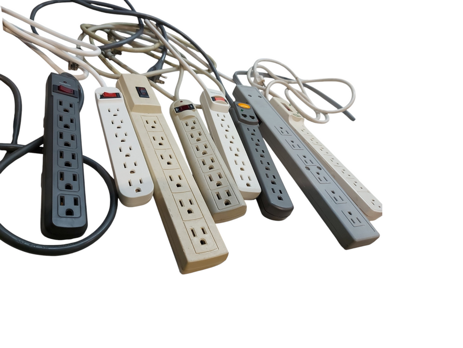 Lot 8x Power Extension Strips with six outlets each | Relocatable Power Tap