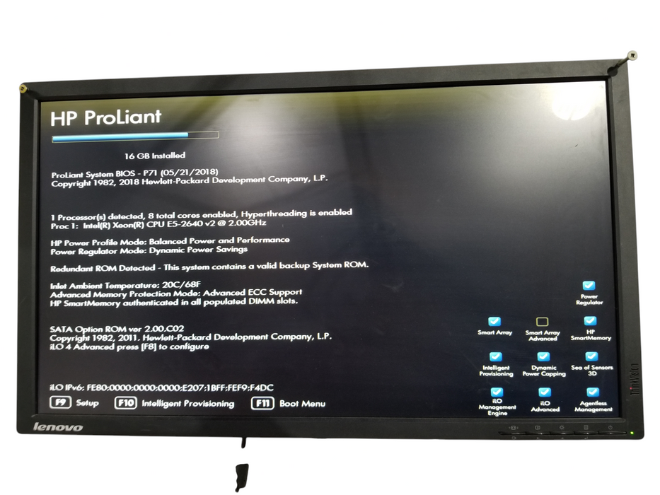HP DL360p Gen8 ProLiant 1x E5-2640v2 @2.00GHz 16GB DDR4 P420i NO HDDs