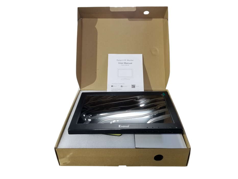 Eyoyo EM12B 11.6" TFT LCD Portable And/or Cart backup Monitor 1366 X 768 HD Q