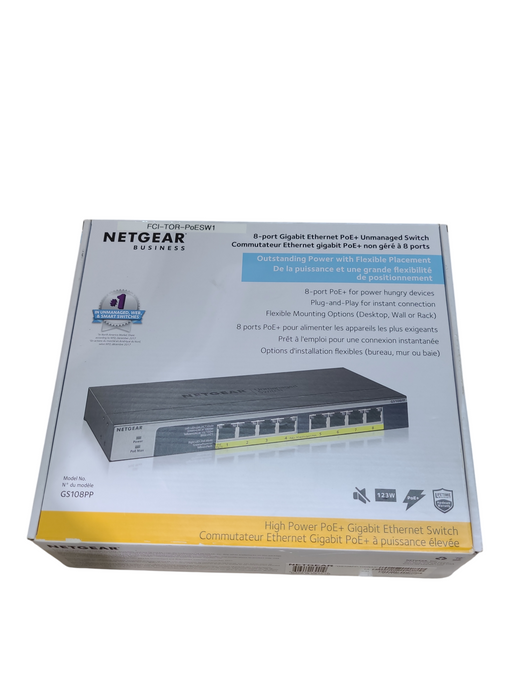 NETGEAR GS108PP-100NAS 8-port Gigabit Ethernet Unmanaged PoE+ Switch