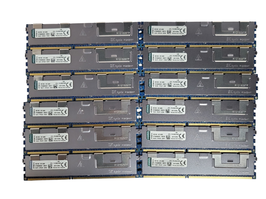Lot of 12x Kingston KTH-PL310QLV/32G 32GB PC3-8500 ECC RDIMM Server RAMs _