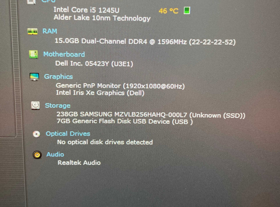 Dell Latitude 7330 Core i5-1245U@1.60GHz 16GB RAM 256GB SSD  Lap200