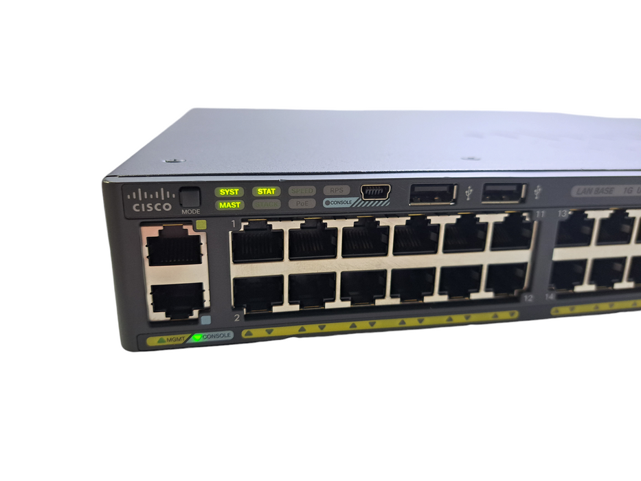 Cisco WS-C2960X-48FPS-L V07 | 48 Port Gigabit PoE+ 740W Switch | 4x SFP