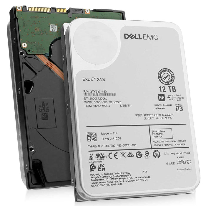 Seagate/Dell Exos X18 12TB ST12000NM006J 7.2K RPM SAS 12Gb/s 512e 3.5" HDD Q