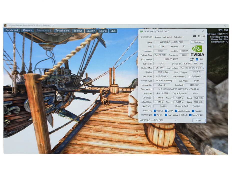 EVGA NVIDIA GeForce RTX 2070 8GB Graphics Card 08G-P4-1071-KR -